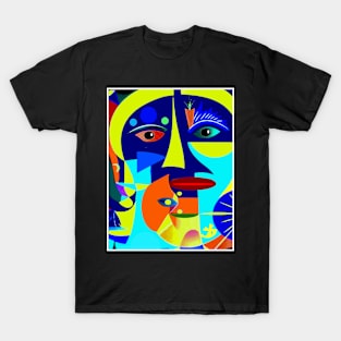 Alien Abstract Psychedelic Whimsical Print T-Shirt